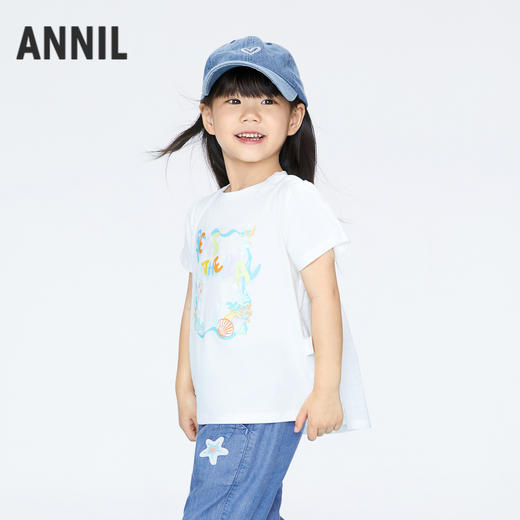 【实体店同款】女童清凉T恤圆领短袖夏季新款安奈儿童装XG421716 商品图2