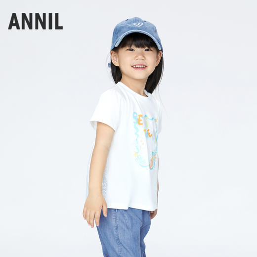 【实体店同款】女童清凉T恤圆领短袖夏季新款安奈儿童装XG421716 商品图1