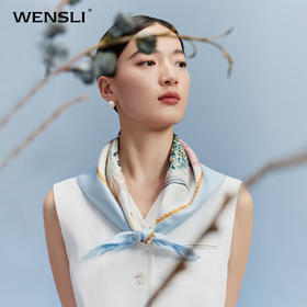 万事利63厘米双面印花真丝中方巾