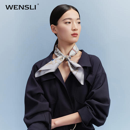 万事利63厘米双面印花真丝中方巾 商品图3