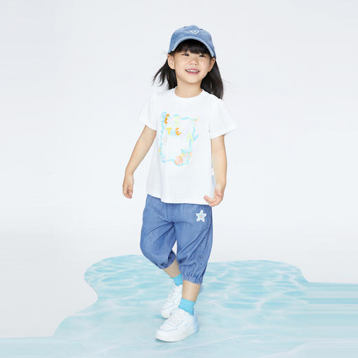 【实体店同款】女童清凉T恤圆领短袖夏季新款安奈儿童装XG421716 商品图5