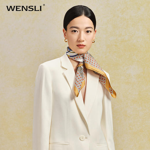 万事利63厘米双面印花真丝中方巾 商品图2