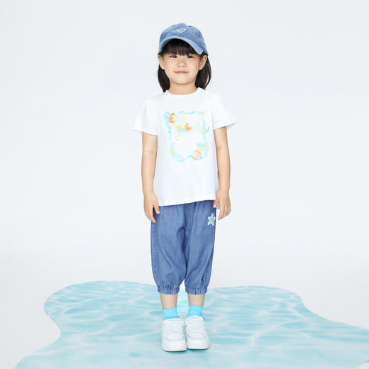 【实体店同款】女童清凉T恤圆领短袖夏季新款安奈儿童装XG421716 商品图3