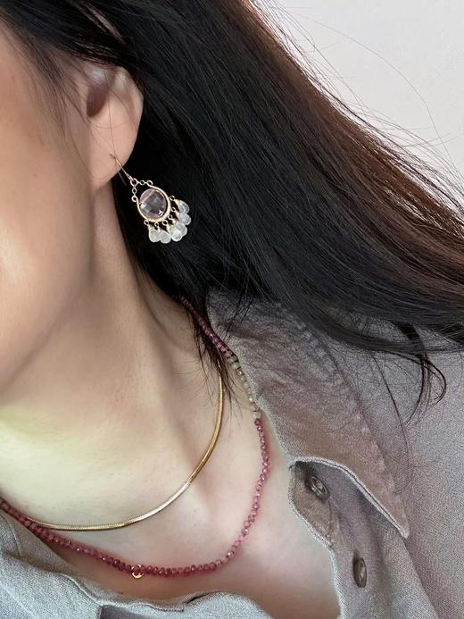 SpoiledBrat Jewelry chandelier吊灯系列 粉晶月光石气质耳环 商品图4