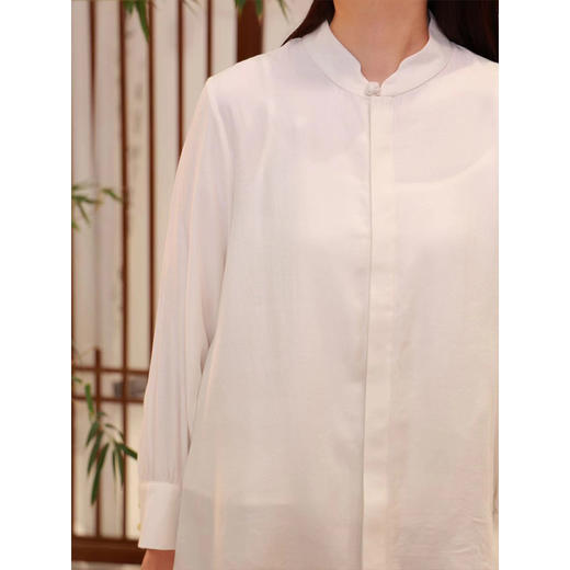 【抖音专属】中式衬衫（24710295凝脂） 商品图0