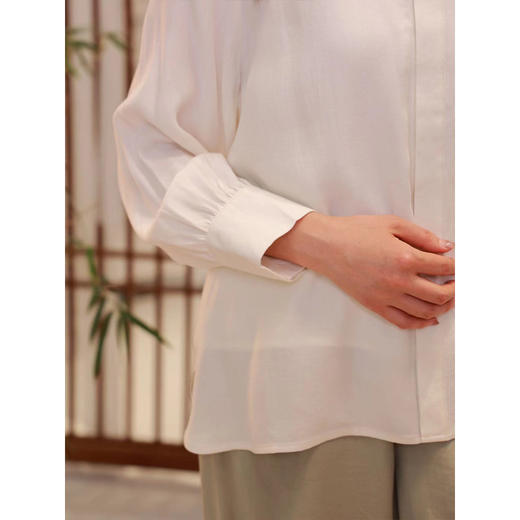 【抖音专属】中式衬衫（24710295凝脂） 商品图1