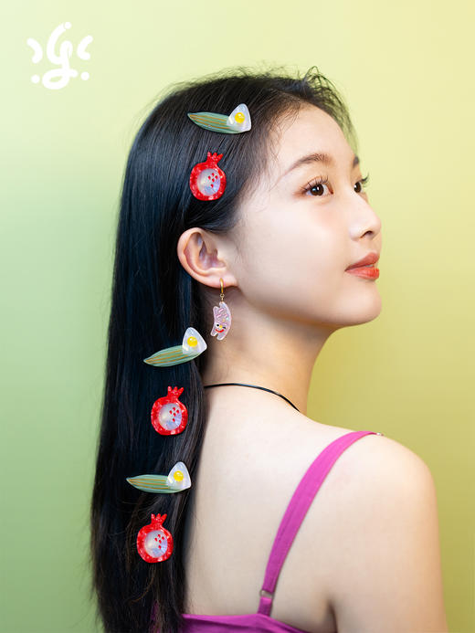 古古楽gugu端午发饰醋酸材质原创设计抓夹耳饰成人儿童 商品图1