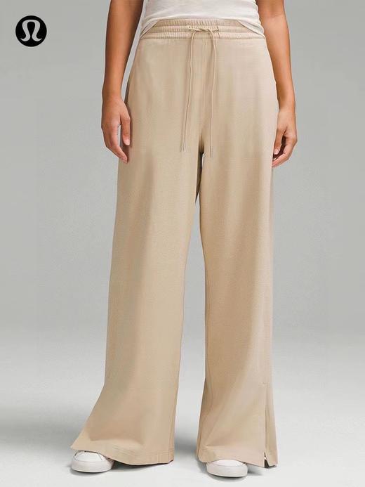 清仓库不退换 lulu French Terry 露露女生薄毛圈阔腿卫裤  裤脚侧开口设计 商品图6