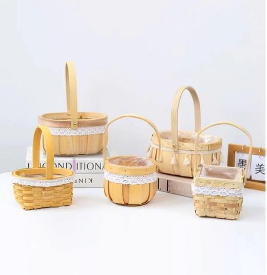 蕾丝木片花篮.柳旦篮.公主篮-鸡蛋篮 商品图2