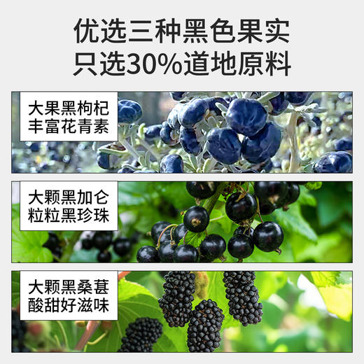 纯耕1.8l（60袋）量贩装黑枸杞桑葚复合原浆采用黑桑葚、黑枸杞、黑加仑作复配三重黑原料 商品图2