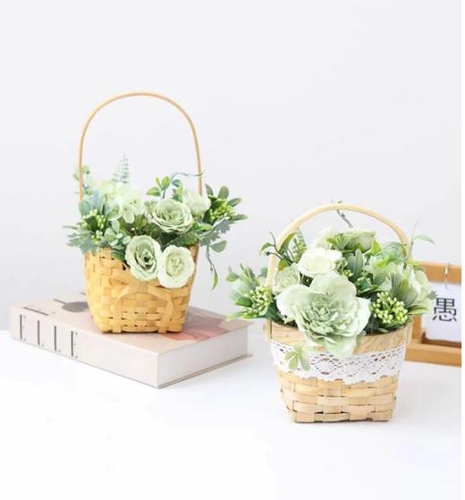 蕾丝木片花篮.柳旦篮.公主篮-鸡蛋篮 商品图1