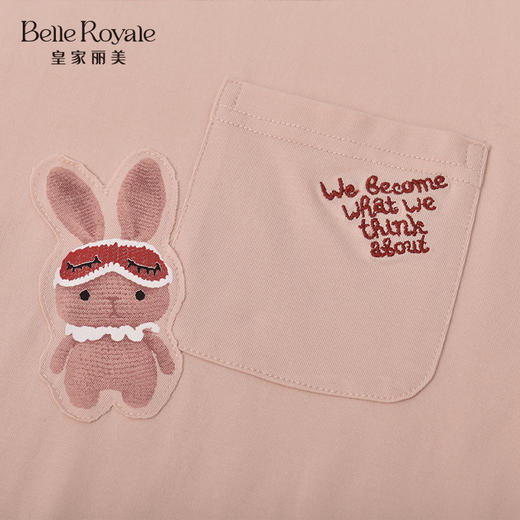 夏季薄款短袖长裙家居服女睡衣可爱印花棉舒适可外穿JJQ9921 商品图3