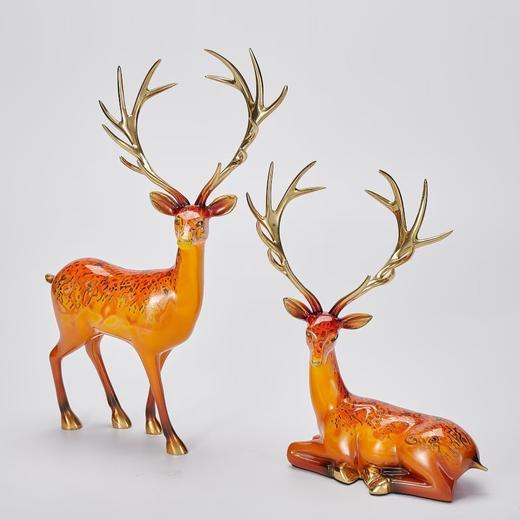 E-YM-FK214 纯铜大漆 鹿 商品图4