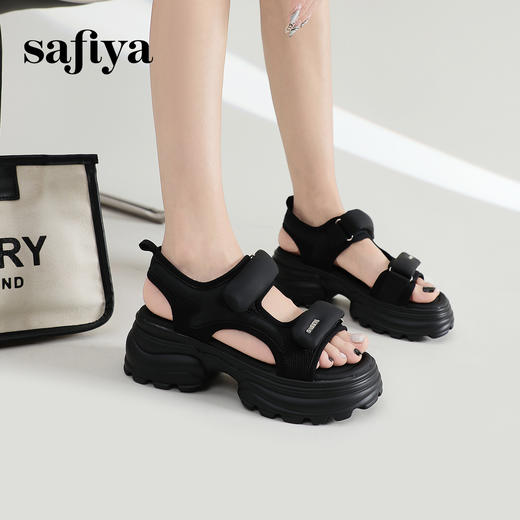 Safiya/索菲娅2024夏潮流松糕厚底轻便休闲百搭运动凉鞋 SF42115128 商品图1