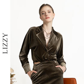 LIZZY早秋 丝绒优雅奢华气质女上衣时尚外套7955