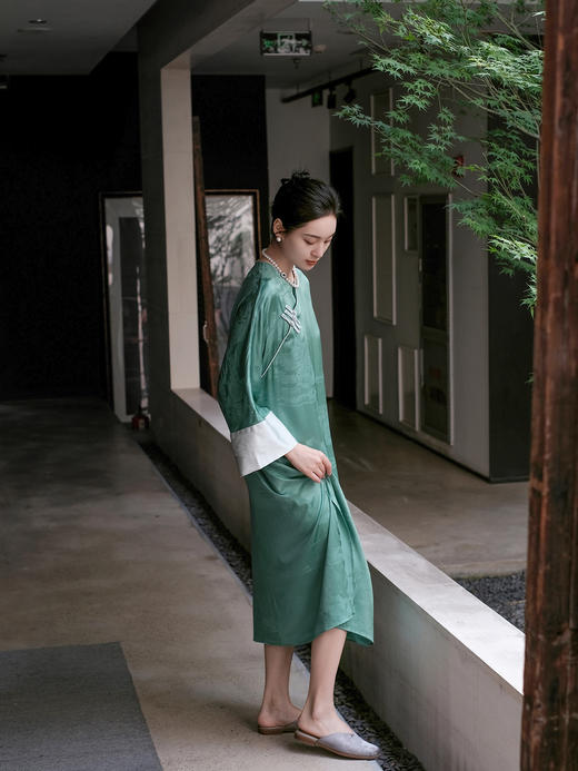 STJINGx凯喜雅x故宫 |千里江山溢彩旗袍连衣裙 商品图6