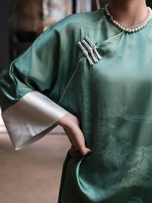 STJINGx凯喜雅x故宫 |千里江山溢彩旗袍连衣裙 商品图2