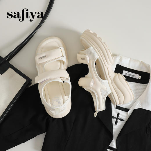Safiya/索菲娅2024夏潮流松糕厚底轻便休闲百搭运动凉鞋 SF42115128 商品图8