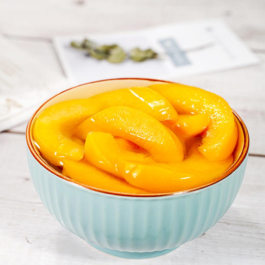 【严选】【无蔗糖 不添加防腐剂 无红色素 不浑汤 酸甜适中】屈姑梨汁黄桃罐头312G*9罐/箱  （厂家直发） 商品图1