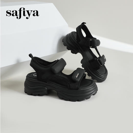 Safiya/索菲娅2024夏潮流松糕厚底轻便休闲百搭运动凉鞋 SF42115128 商品图9