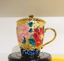 全鎏金牡丹茶杯