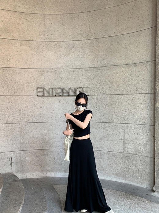 Im Presionismo简约气质休闲长裙套装/法式方领收腰茶歇裙 商品图2