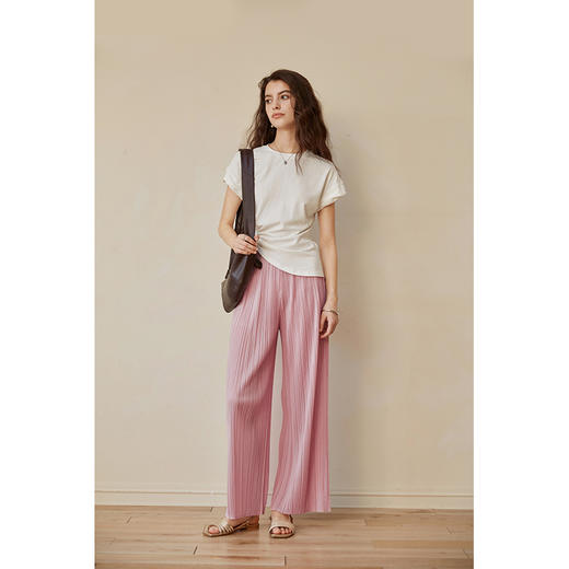 HeyDress褶皱阔腿裤女夏季高腰宽松显瘦直筒裤休闲百搭山本裤子 商品图3