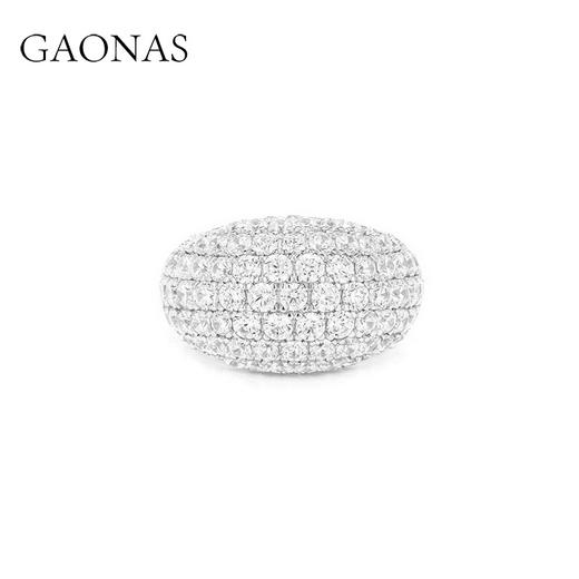 GAONAS 摩登时尚欧美时潮白色满钻戒指10493JW 商品图1