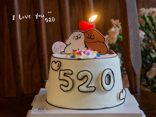 「贴贴狗·线条小狗」纪念日·100%动物奶油（附图4寸·提前6小时预订） 商品图5