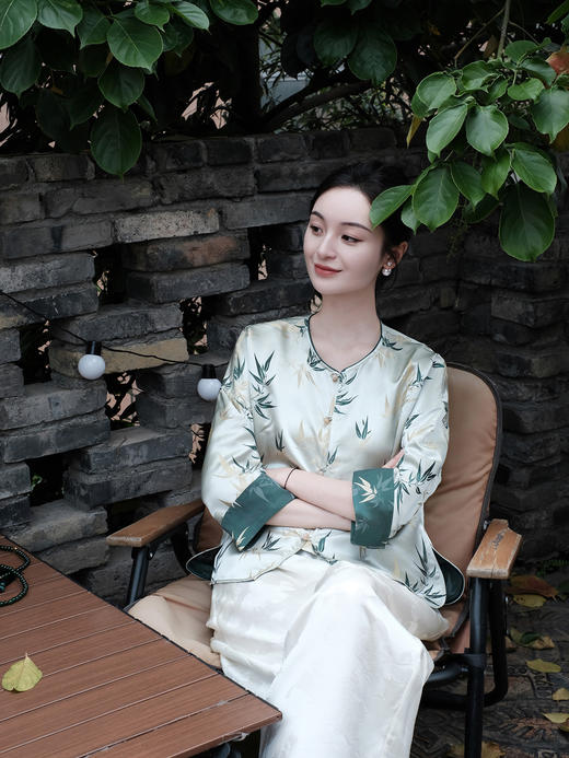 盛唐婧 |真丝宋锦竹之韵上衣 商品图9