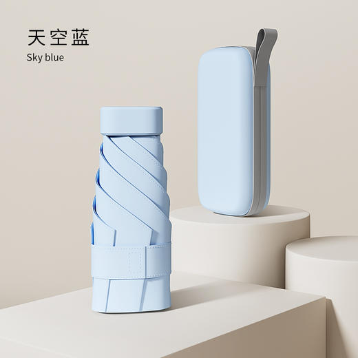 【清仓活动】迷你六折黑胶防晒伞，袖珍口袋遮阳伞扁伞，晴雨两用太阳伞! 【224-6】 商品图11