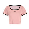 VIMAGE纬漫纪夏季新款百搭通勤方领撞色短款T恤上衣V2102711 商品缩略图6