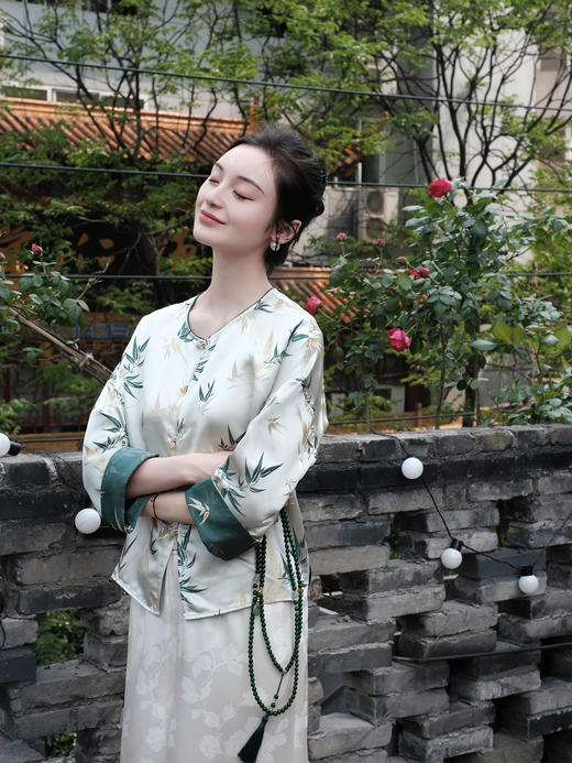 盛唐婧 |真丝宋锦竹之韵上衣 商品图11