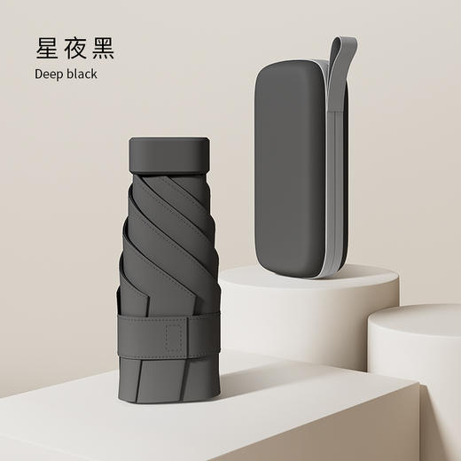【清仓活动】迷你六折黑胶防晒伞，袖珍口袋遮阳伞扁伞，晴雨两用太阳伞! 【224-6】 商品图7