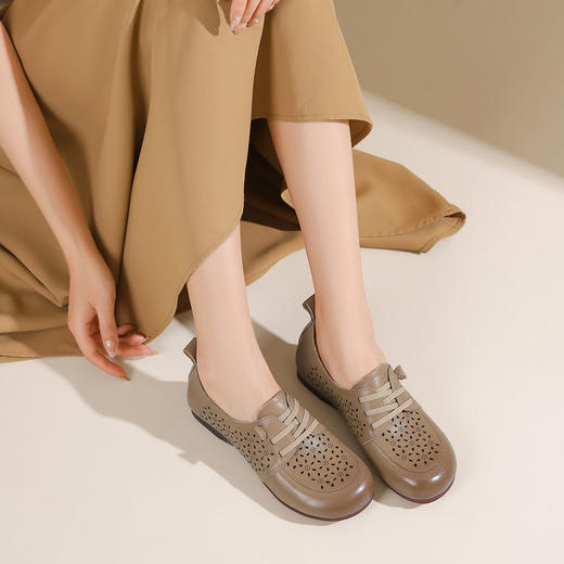 西村名物2024夏季新品真皮镂空包跟洞洞鞋女夏外穿时尚休闲空鞋T24AH13711 商品图2