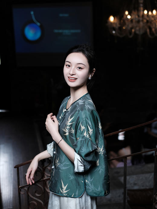 盛唐婧 |真丝宋锦竹之韵上衣 商品图5