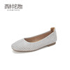 西村名物2024春季新款新中式国风镂空软底软面典雅平跟单鞋T24AH11611 商品缩略图2