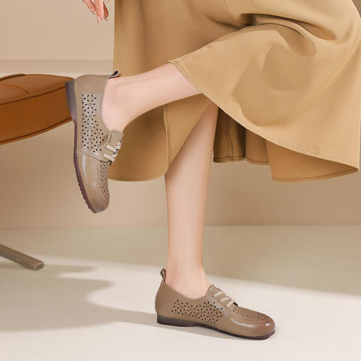 西村名物2024夏季新品真皮镂空包跟洞洞鞋女夏外穿时尚休闲空鞋T24AH13711 商品图1