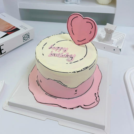 小心心二次元蛋糕（奶油戚风蛋糕） 商品图0