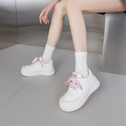 西村名物2024年春季新款厚底超轻系带运动板鞋老爹鞋T24CM36451 商品图7