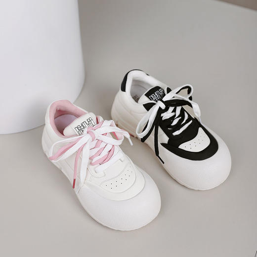 西村名物2024年春季新款厚底超轻系带运动板鞋老爹鞋T24CM36451 商品图0