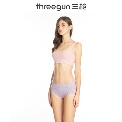 Threegun三枪 【细柔莫代尔】印花无痕女三角裤（1条装）-40694B011 商品图7