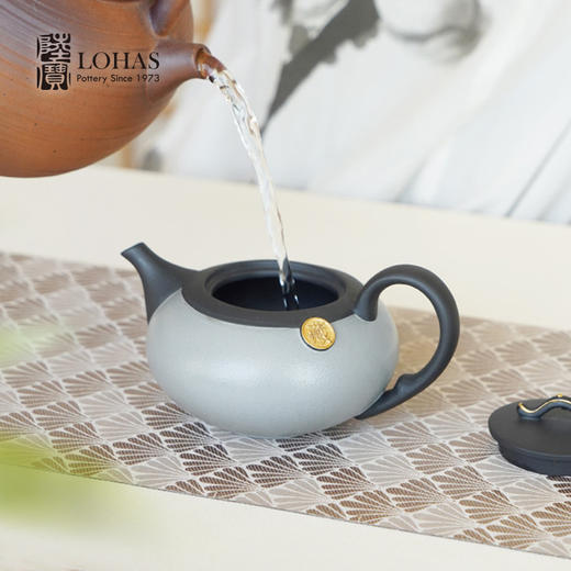 陆宝高工艺功夫茶具套装1壶6杯中式古典描金家用茶具礼盒 君如意茶组 1壶6杯1茶海1活水球-如意灰 商品图2