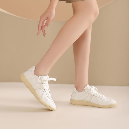 西村名物2024年夏季新款平底超清系带休闲鞋慢跑运动鞋T24AM14021 商品图3