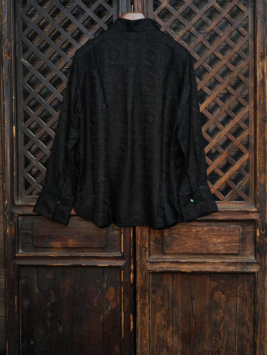 盛唐婧 |真丝花罗百搭对襟衬衫-黑色 商品图7