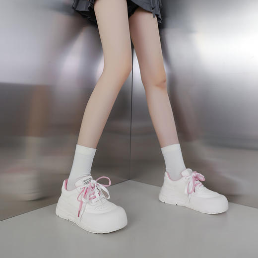 西村名物2024年春季新款厚底超轻系带运动板鞋老爹鞋T24CM36451 商品图2