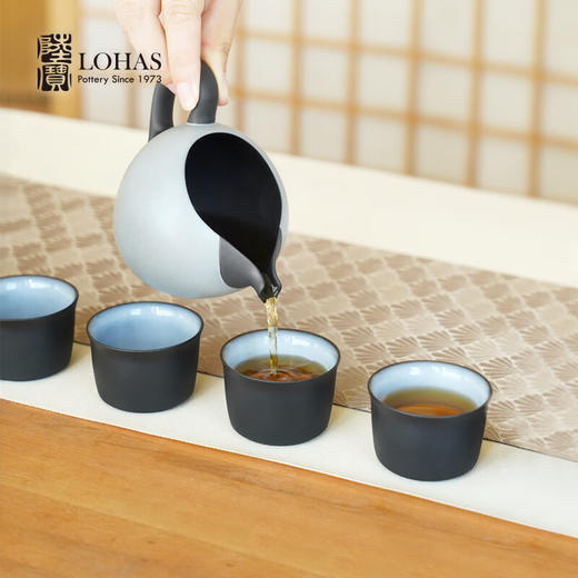 陆宝高工艺功夫茶具套装1壶6杯中式古典描金家用茶具礼盒 君如意茶组 1壶6杯1茶海1活水球-如意灰 商品图3