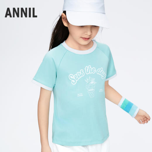 【实体店同款】女童全棉短袖T恤圆领上衣夏季新款安奈儿童装AG421800 商品图2