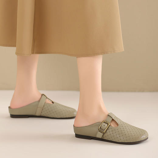 西村名物2024夏季新品真皮镂空包跟洞洞鞋女夏外穿时尚休闲后空鞋X24AH11671 商品图2