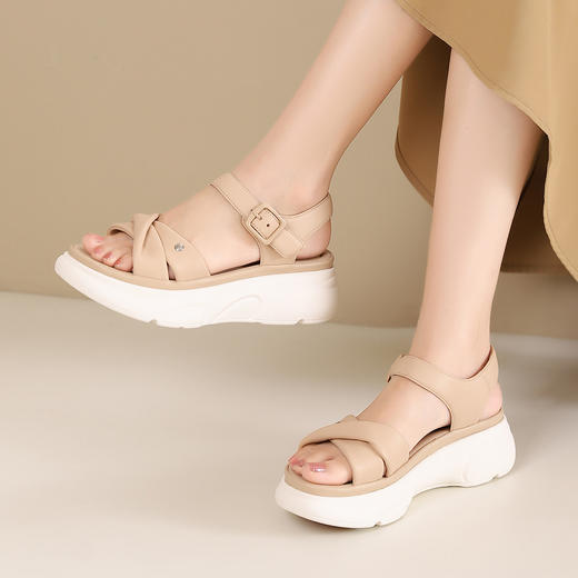 西村名物2024夏季新品女夏外穿时尚休闲凉鞋X24BG20201 商品图2